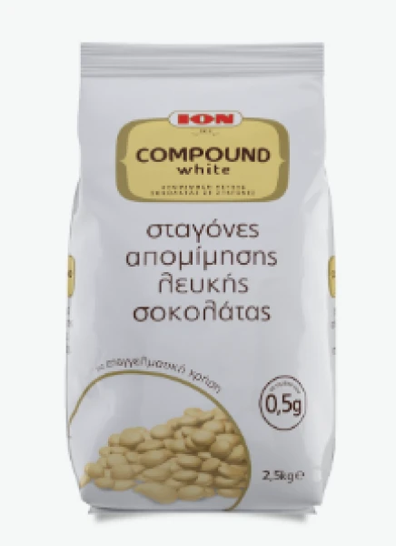 Κουβερτούρα Λευκής Σοκολάτας Σταγόνες ΙΟΝ 2,5kg