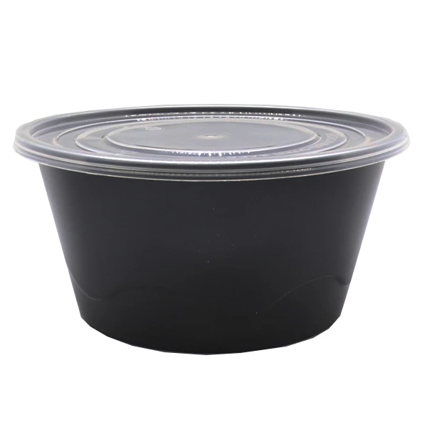Σκεύος Μικροκυμάτων Στρογγυλό Μαύρο με καπάκι 50τμχ