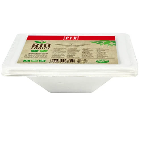 Βιοδιασπώμενα Πιάτα Τετράγωνα Βαθιά 340ml BIOLOGIC 12τμχ