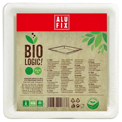 Βιοδιασπώμενα Πιάτα Πολυγωνικά BIOLOGIC! 12τμχ