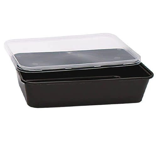 Σκεύος Μικροκυμάτων Μαύρο με Καπάκι 750ml 3τμχ