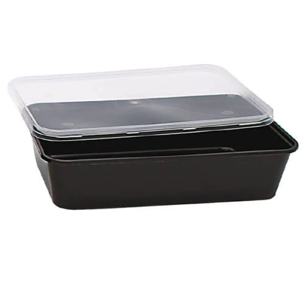 Σκεύος Μικροκυμάτων Μαύρο με Καπάκι 500ml 3τμχ