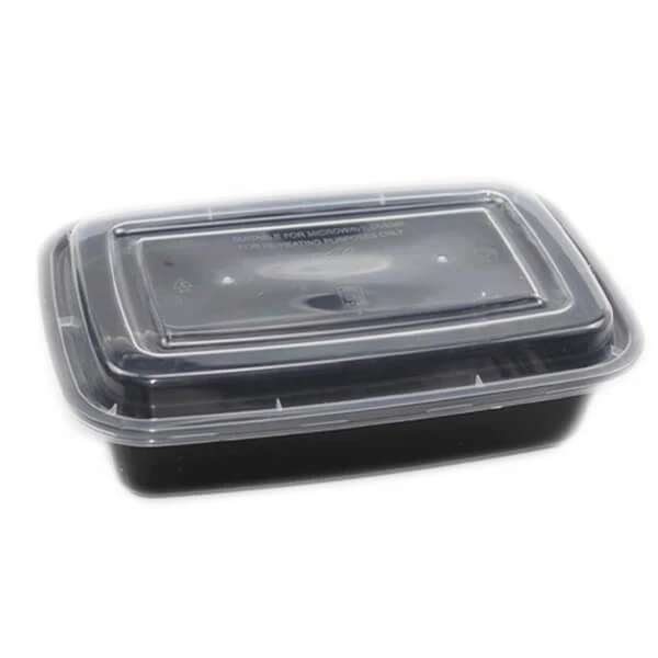 Σκεύος Μικροκυμάτων Μαύρο με Καπάκι 750ml 50τμχ