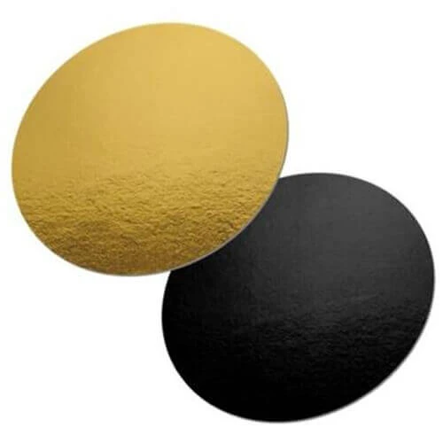 Δίσκος Τούρτας Στρογγυλός Μαύρο Χρυσό 25cm 1τμχ