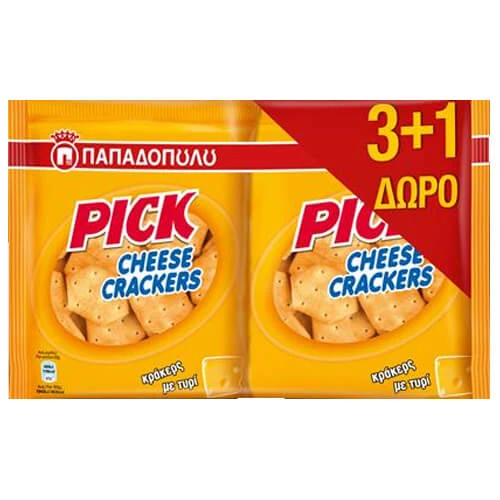 Crackers Pick Cheese ΠΑΠΑΔΟΠΟΥΛΟΥ 45gr (3+1 ΔΩΡΟ)