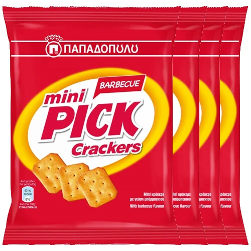 Crackers Mini Pick BBQ (-0.30€) ΠΑΠΑΔΟΠΟΥΛΟΥ 70gr (4x70gr)