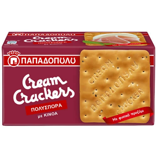 Κρέμα (Cream) Crackers Πολύσπορα με Κινόα ΠΑΠΑΔΟΠΟΥΛΟΥ 195gr