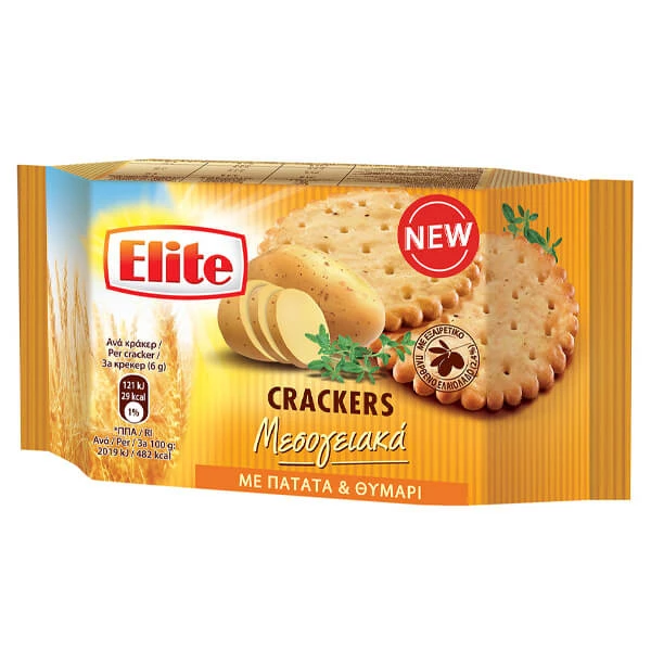 Κράκερς Μεσογειακά Πατάτα & Θυμάρι ELITE 105gr