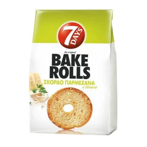 Σνακ με Σκόρδο & Παρμεζάνα BAKE ROLLS 150gr