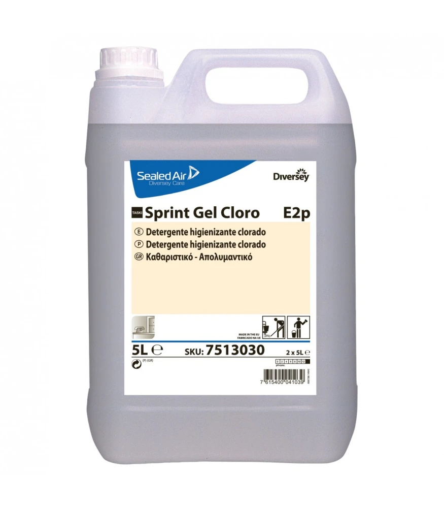Καθαριστικό Απολυμαντικό Taski Sprint Gelchloro DIVERSEY 5lt