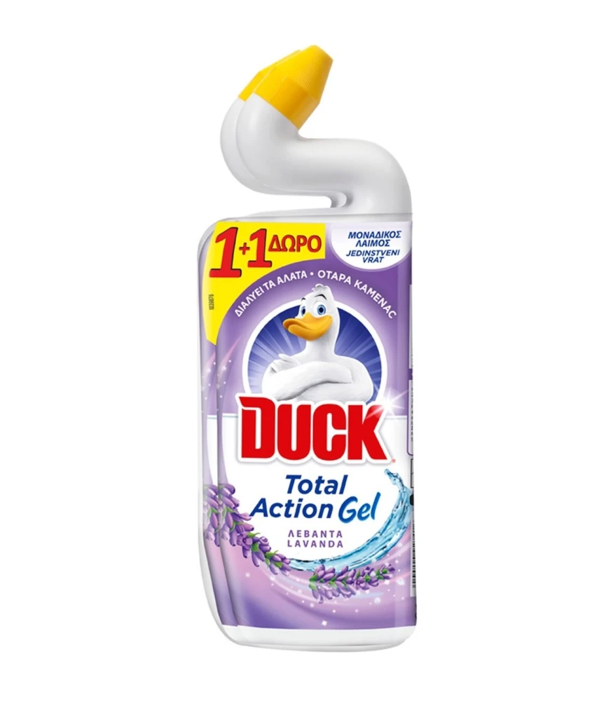 Υγρό Λεκάνης Total Action Gel Λεβάντα DUCK 750ml (2x750ml)