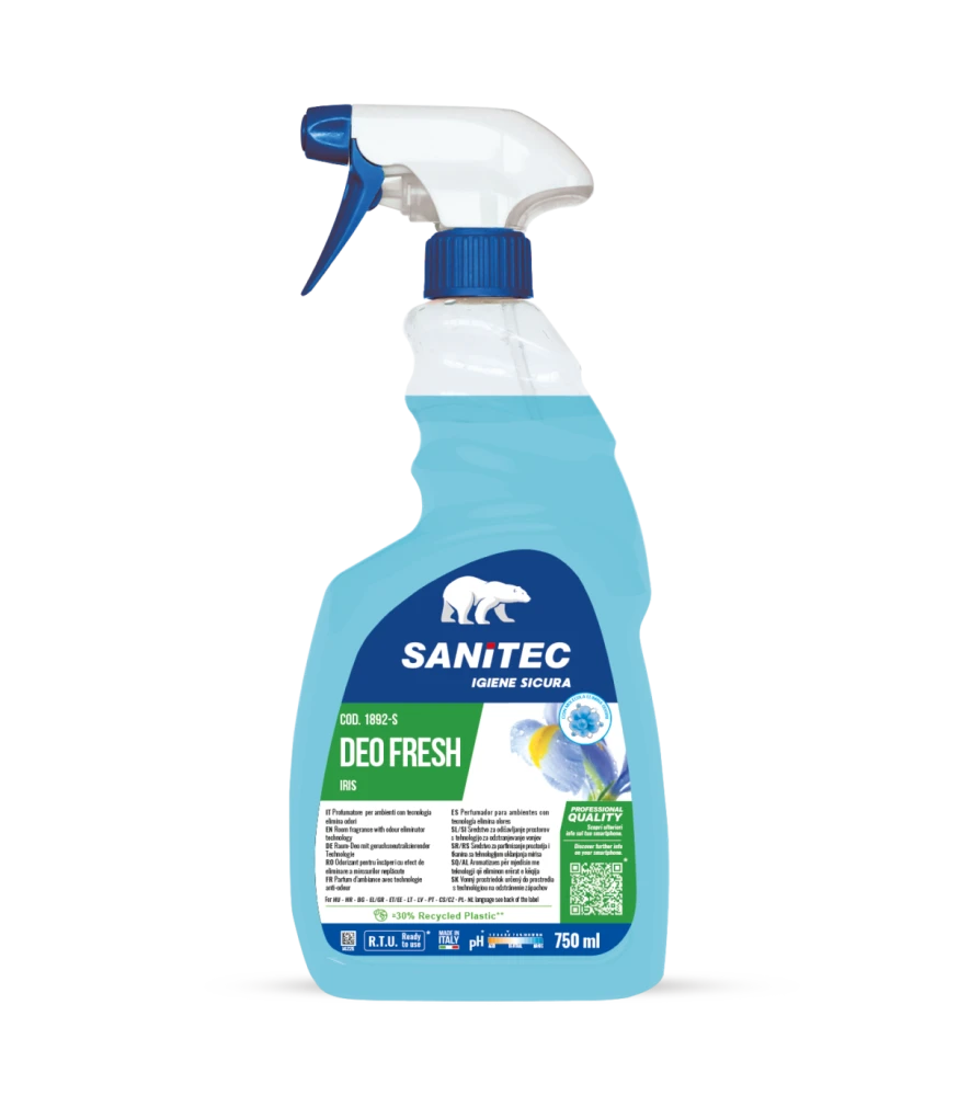 Αρωματικό Χώρου Deo Fresh με Τεχνολογία Εξάλειψης Οσμών με Άρωμα Iris SANITEC 750ml