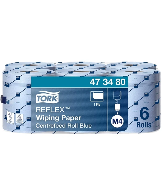 Ρολό Κουζίνας Reflex Wiping Paper Centerfeed Μπλε M4 269,7m TORK 1,5kg