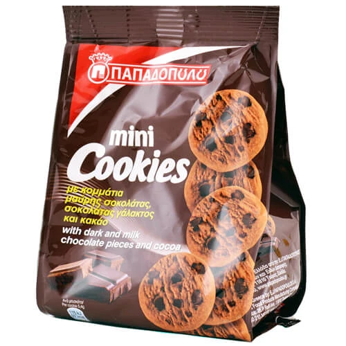 Mini Cookies Κακάο & Μαύρη Σοκολάτα ΠΑΠΑΔΟΠΟΥΛΟΥ 70gr