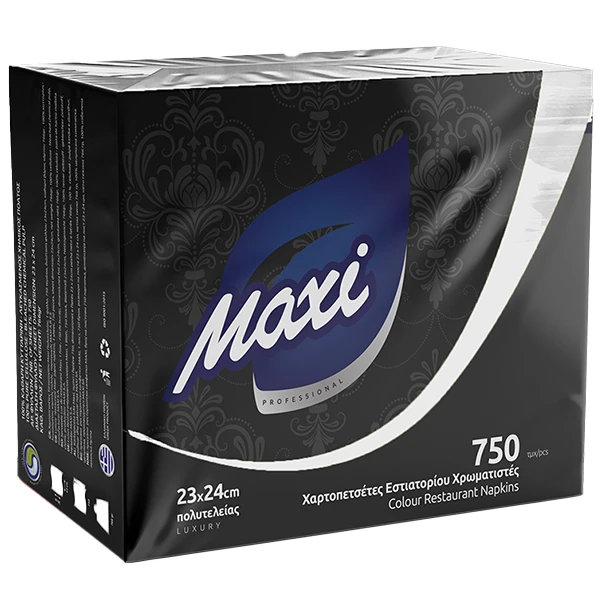 Χαρτοπετσέτα Πολυτελείας Λευκή 1Φ 23x24cm MAXI 750τμχ