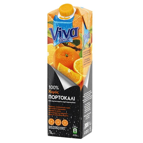 Χυμός Πορτοκάλι 100% Φυσικός VIVA 1lt