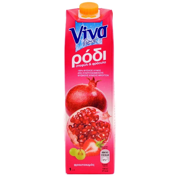 Χυμός Ρόδι - Φράουλα - Σταφύλι VIVA 1lt