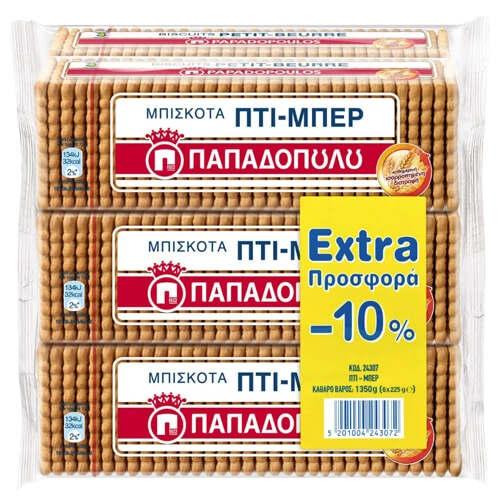 Πτι Μπερ (-10% ΠΡΟΣΦΟΡΑ) ΠΑΠΑΔΟΠΟΥΛΟΥ 225gr (6x225gr)