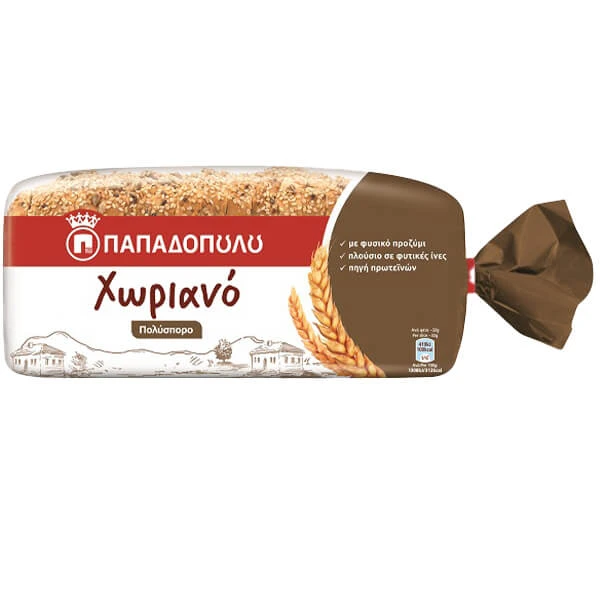 Ψωμί Τοστ Χωριανό Πολύσπορο ΠΑΠΑΔΟΠΟΥΛΟΥ 540gr