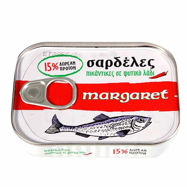 Σαρδέλα Πικάντικη Σε Φυτικό Λάδι MARGARET 115gr