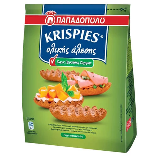 Krispies Ολικής Χωρίς Ζάχαρη ΠΑΠΑΔΟΠΟΥΛΟΥ 200gr