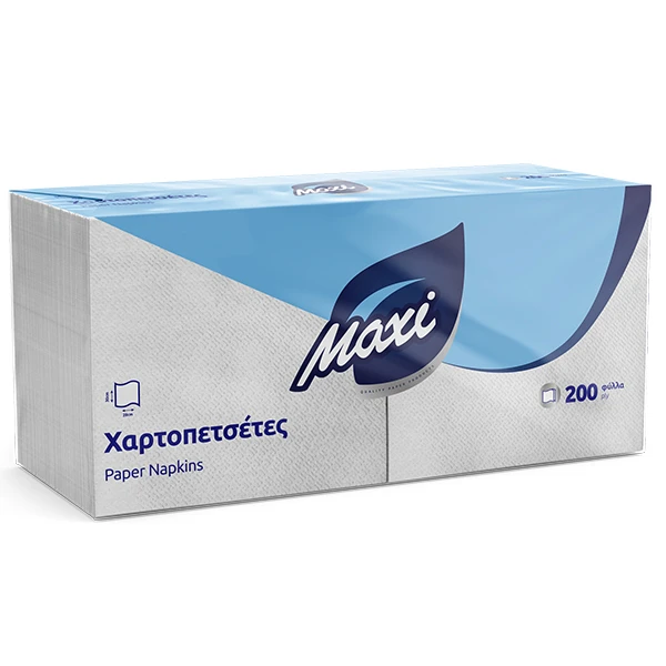 Χαρτοπετσέτα Λευκή 1Φ MAXI 200τμχ