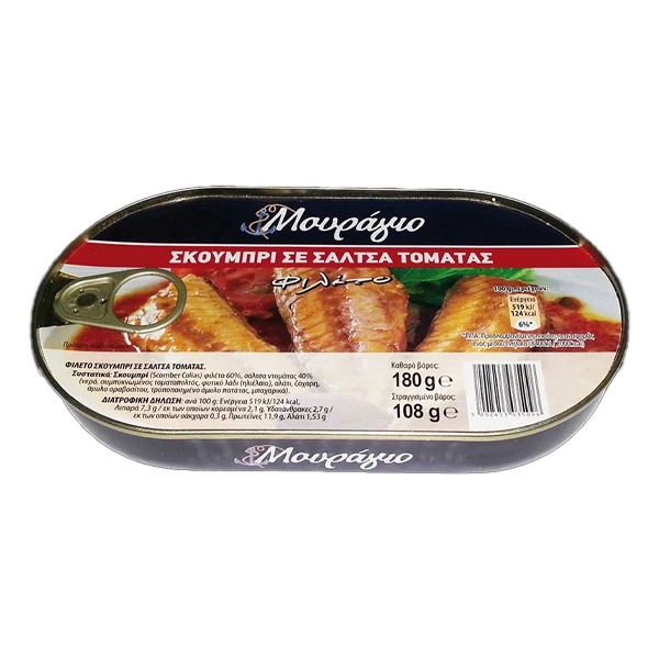 Σκουμπρί σε Σάλτσα Τομάτας ΜΟΥΡΑΓΙΟ 180gr
