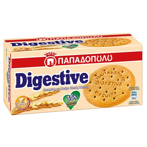 Μπισκότα Digestive 35% Λιγότερα Λιπαρά ΠΑΠΑΔΟΠΟΥΛΟΥ 250gr