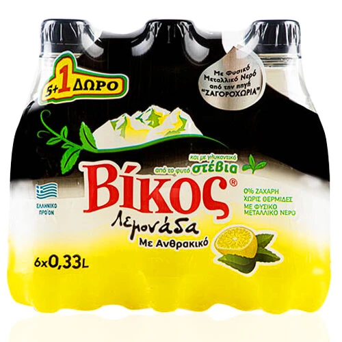 Αναψυκτικό Λεμονάδα Stevia ΒΙΚΟΣ 330ml (5+1 ΔΩΡΟ)
