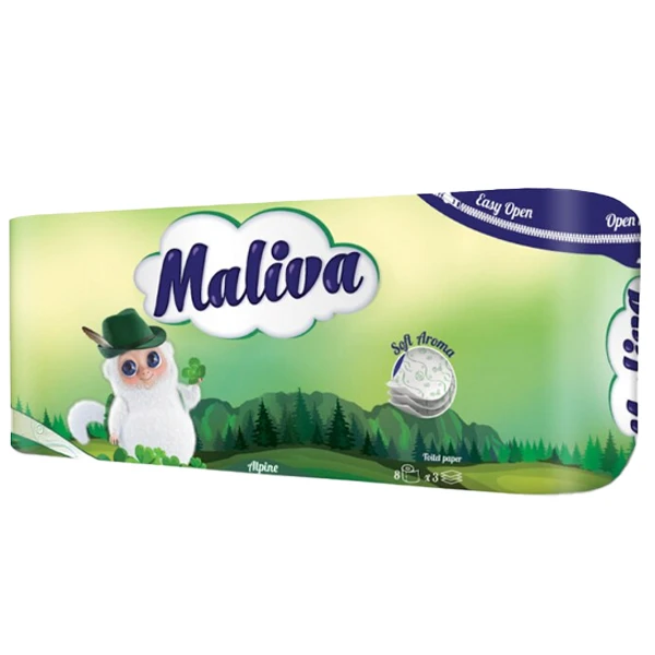 Ρολό Υγείας Maliva Alpine 3Φ ZEBRA 8τμχ