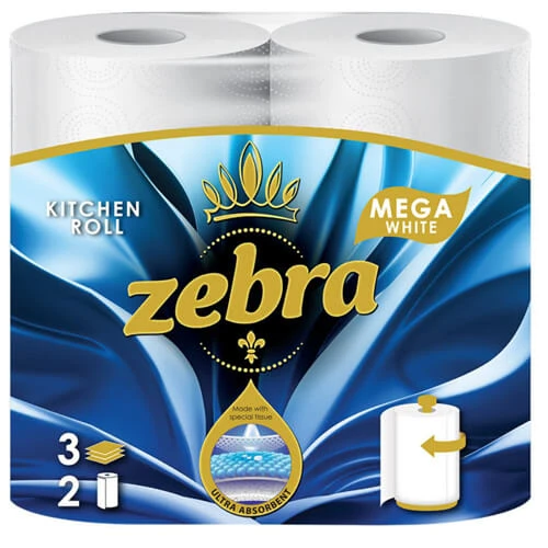 Ρολό Κουζίνας Mega 3Φ ZEBRA 240gr (2x240gr)