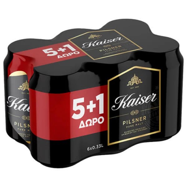 Μπύρα σε Κουτί KAISER 330ml (5+1 ΔΩΡΟ)