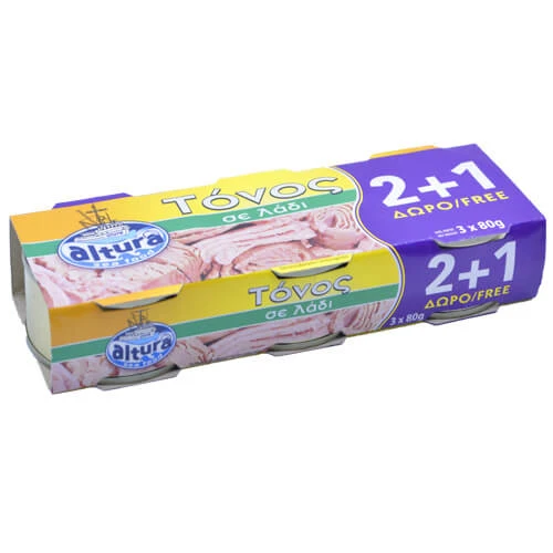 Τόνος Σε Ηλιέλαιο ALTURA 80gr (3x80gr)