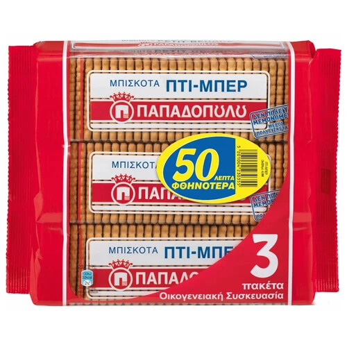 Πτι Μπερ (-0,50€) ΠΑΠΑΔΟΠΟΥΛΟΥ 225gr (3x225gr)