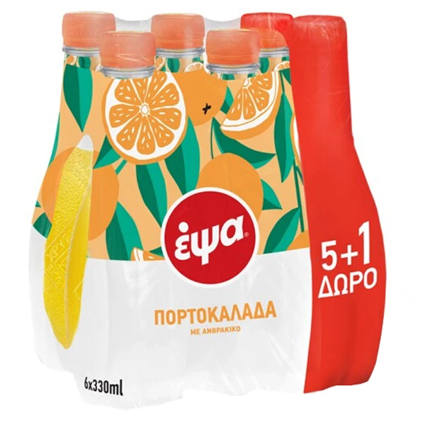 Αναψυκτικό Πορτοκαλάδα ΔΩΡΟ ΕΨΑ 330ml (5+1 Δώρο)