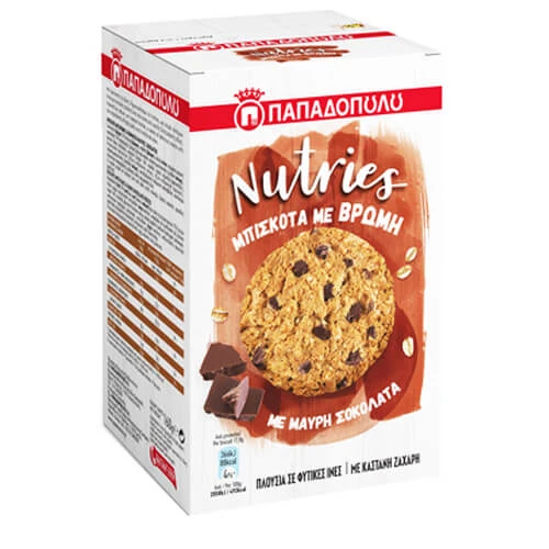 Μπισκότα Nutries Μαύρη Σοκολάτα ΠΑΠΑΔΟΠΟΥΛΟΥ 150gr