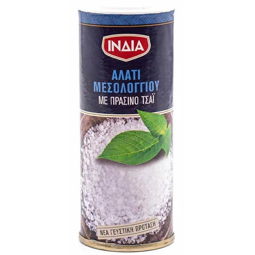 Αλάτι Μεσολογγίου με Πράσινο Τσάι ΙΝΔΙΑ 70gr