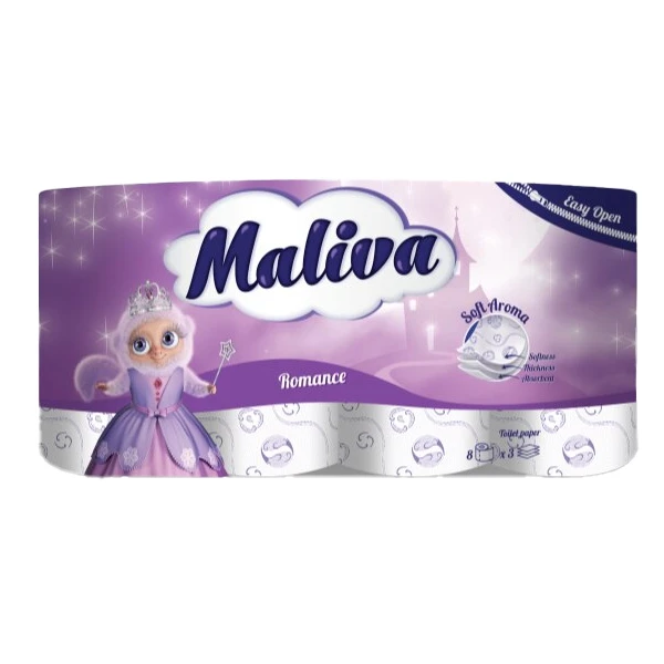 Ρολό Υγείας Romance 3Φ MALIVA 8τμχ