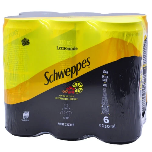 Αναψυκτικό Λεμονάδα Περγαμόντο & Ιβίσκος SCHWEPPES 330ml (6x330ml)