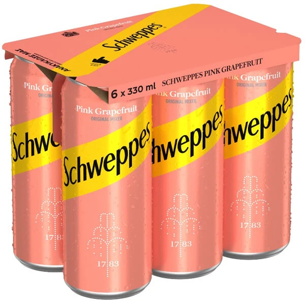 Αναψυκτικό Pink Grapefruit Κουτί SCHWEPPES 330ml (6x330ml)