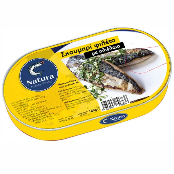 Σκουμπρί Φιλέτο σε Ηλιέλαιο NATURA 170gr