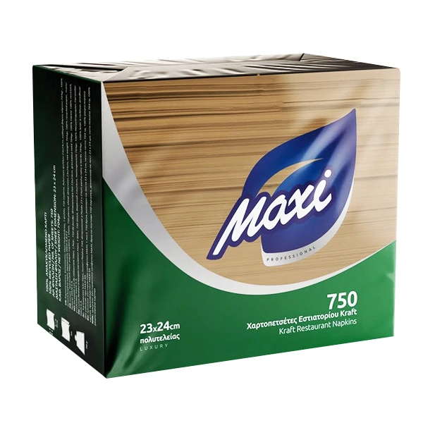 Χαρτοπετσέτα Πολυτελείας Kraft 1Φ 23x24cm MAXI 750τμχ