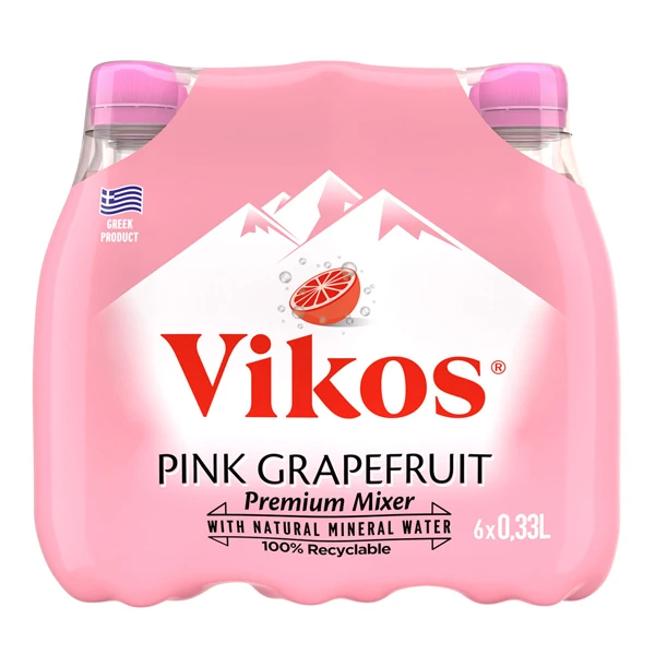 Ανθρακούχο Φυσικό Μεταλλικό Νερό Pink Grapefruit Pet ΒΙΚΟΣ 330ml (6x330ml)