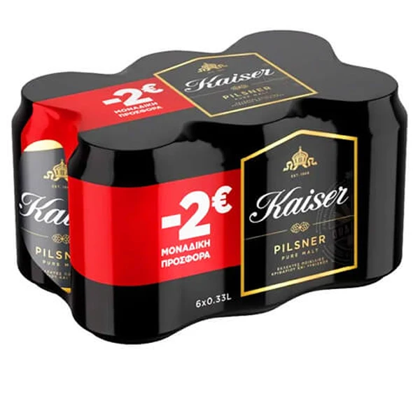 Μπύρα Κουτί (-2€) KAISER 330ml (6x330ml)