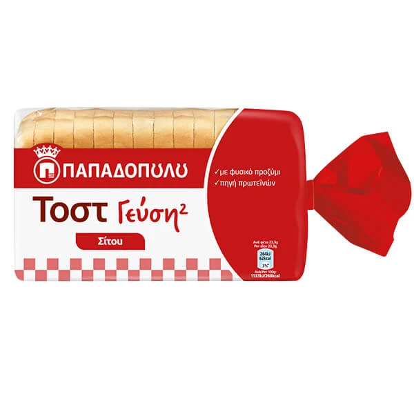 Ψωμί Τοστ Γεύση 2 Σίτου ΠΑΠΑΔΟΠΟΥΛΟΥ 325gr