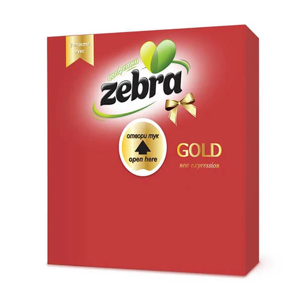 Χαρτοπετσέτα Πολυτελείας Κόκκινη 2Φ 33x33cm ZEBRA 35τμχ