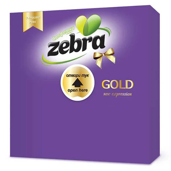 Χαρτοπετσέτα 2Φ Πολυτελείας Μωβ ZEBRA 35τμχ