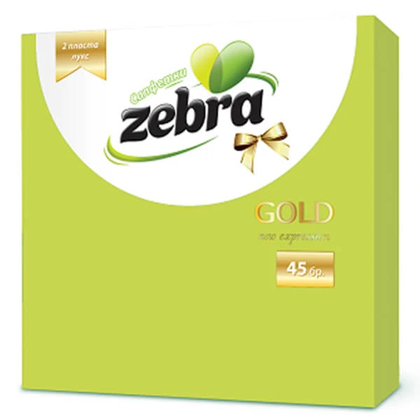 Χαρτοπετσέτα Πολυτελείας Πράσινη 33x33cm ZEBRA 35τμχ