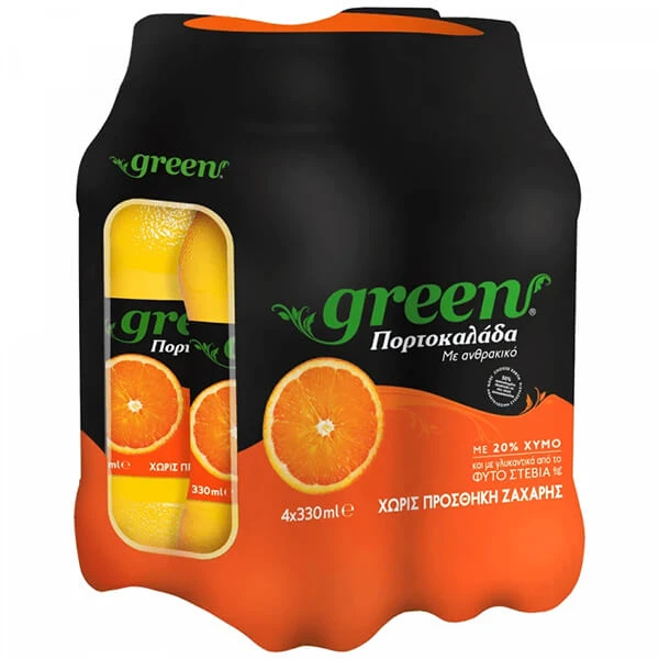 Αναψυκτικό Πορτοκαλάδα GREEN 330ml (4x330ml)
