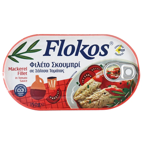 Σκουμπρί σε Σάλτσα Ντομάτας FLOKOS 150gr